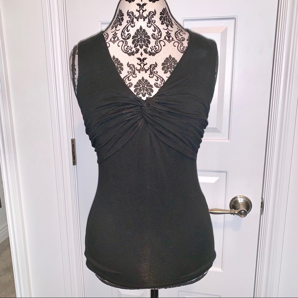 Sz S Willi Smith black twist front tank top